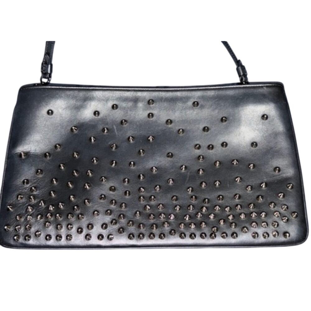 Christian Louboutin Black Studded Leather Crossbody Bag